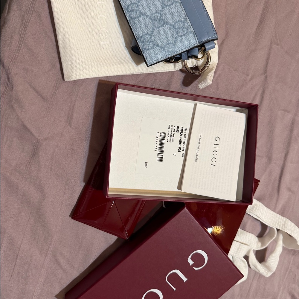 Gucci Blue Leather Card Holder